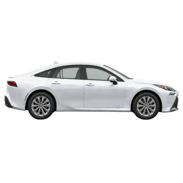 Toyota Mirai 2020 prata, vista lateral (voltada para a direita)