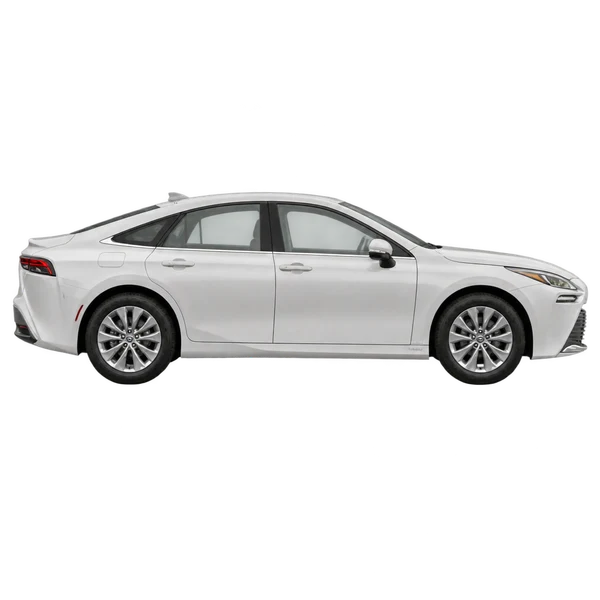 Toyota Mirai 2020 branco, vista lateral (voltada para a direita)