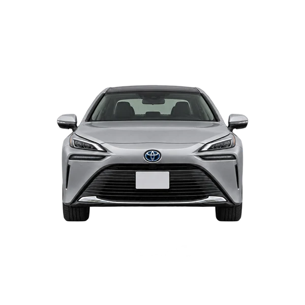 Toyota Mirai 2021 باللون فضي، منظر أمامي