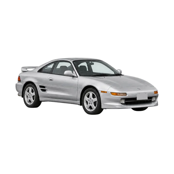 Toyota MR2 1995 en plateado, vista frontal tres cuartos (hacia la izquierda)