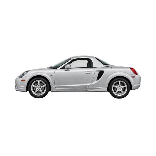 Toyota MR2 2005 باللون فضي، منظر جانبي (متجه إلى اليسار)