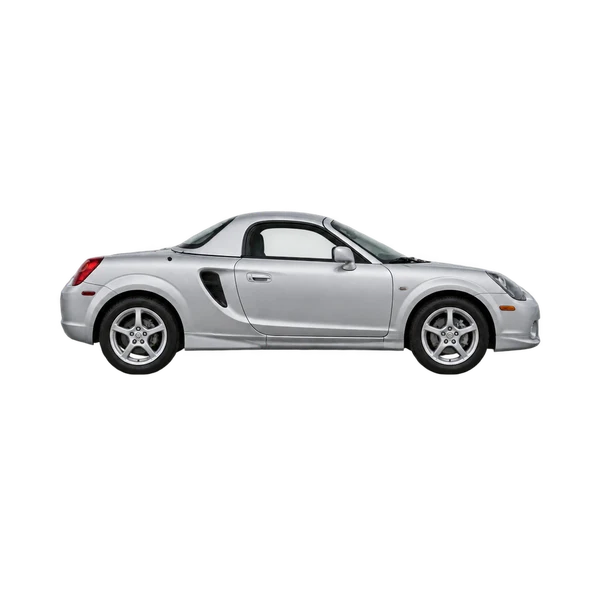 Toyota MR2 2005 باللون فضي، منظر منظر جانبي (باتجاه اليمين)
