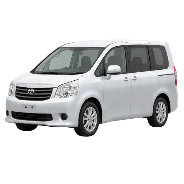Toyota Noah 2010 argent, vue trois-quarts avant (orienté vers la gauche)