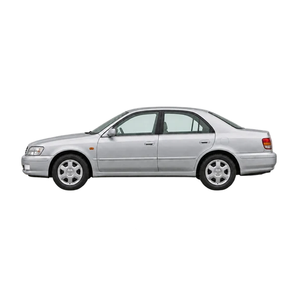 Toyota Origin 2000 باللون فضي، منظر جانبي (متجه إلى اليسار)