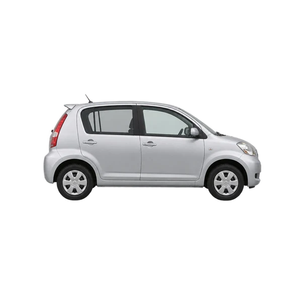 Toyota Passo 2005 argent, vue profil (tourné vers la droite)
