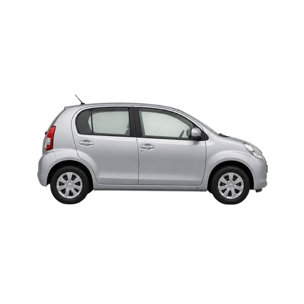 Toyota Passo 2010 argent, vue profil (tourné vers la droite)