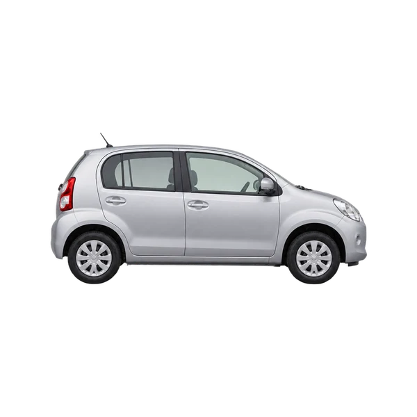 Toyota Passo 2015 argent, vue profil (tourné vers la droite)