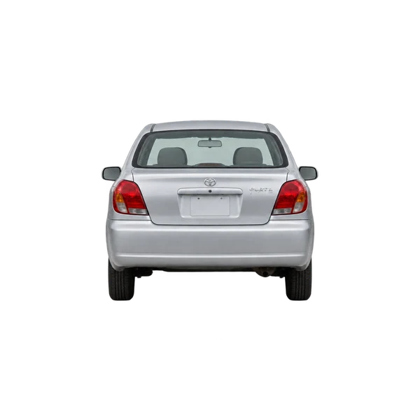 Toyota Platz 2005 باللون فضي، منظر من الخلف