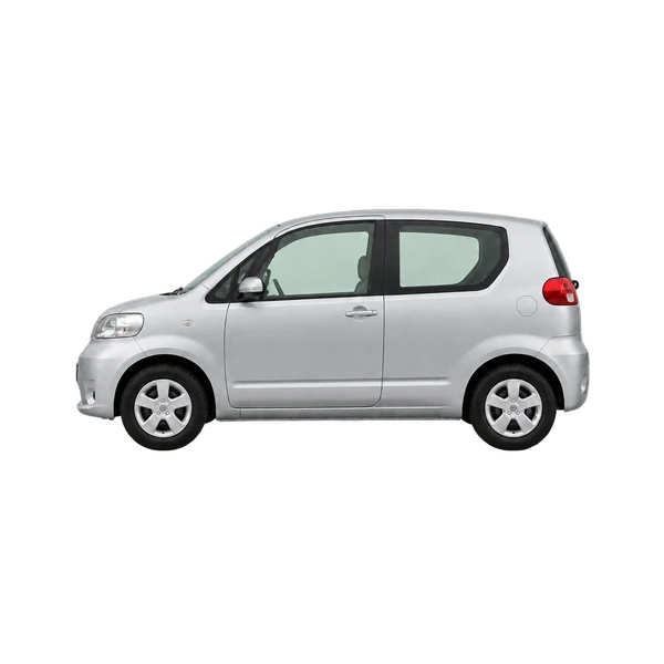 Toyota Porte 2005 باللون فضي، منظر جانبي (متجه إلى اليسار)