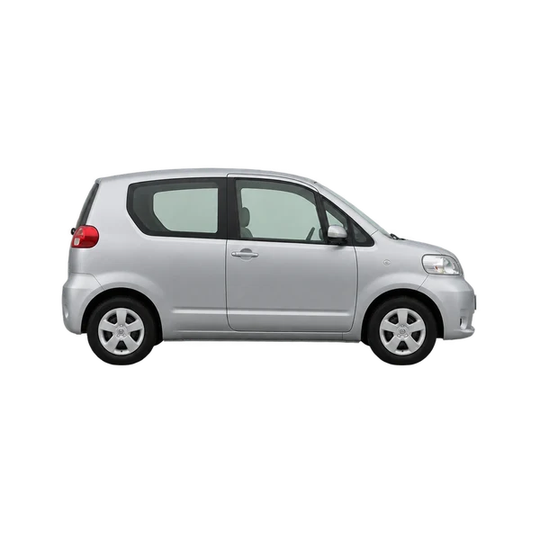 Toyota Porte 2005 باللون فضي، منظر منظر جانبي (باتجاه اليمين)