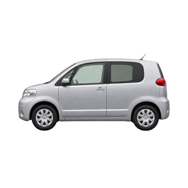 Toyota Porte 2010 en plateado, vista lateral (mirando a la izquierda)