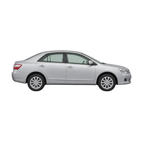 Toyota Premio 2010 en plateado, vista lateral (hacia la derecha)