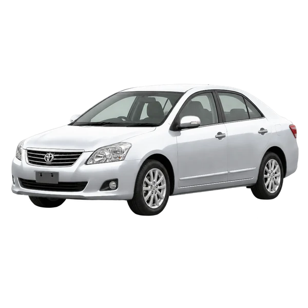 シルバーの2014 Toyota Premio(フロントスリークォーター(左向き)ビュー)