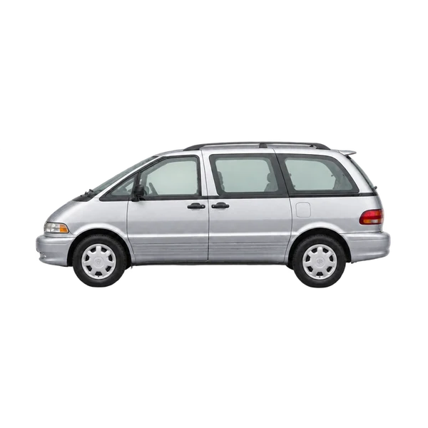 シルバーの1994 Toyota Previa（側面（左向き）ビュー）