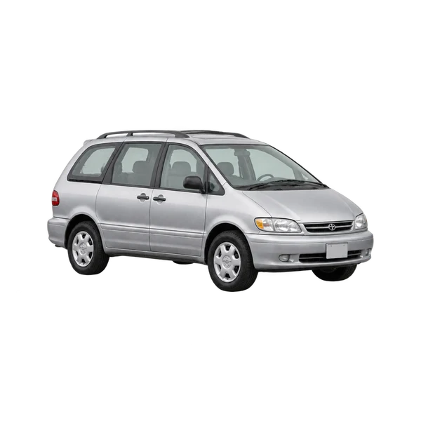 シルバーの2000 Toyota Previa（フロントスリークォーター(左向き)ビュー）