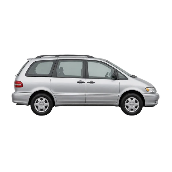 シルバーの2000 Toyota Previa（側面（右向き）ビュー）