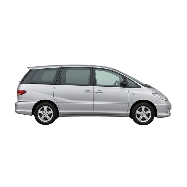 Toyota Previa 2005 en plateado, vista lateral (hacia la derecha)