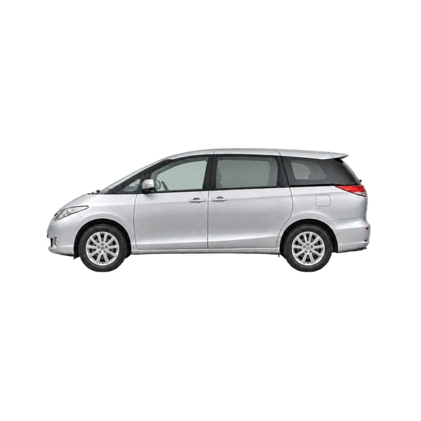 シルバーの2010 Toyota Previa（側面（左向き）ビュー）