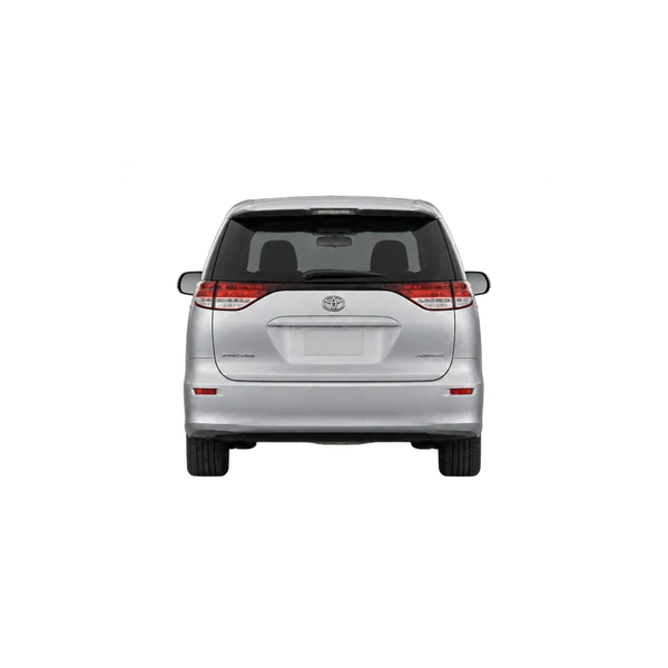 Toyota Previa 2015 باللون فضي، منظر من الخلف