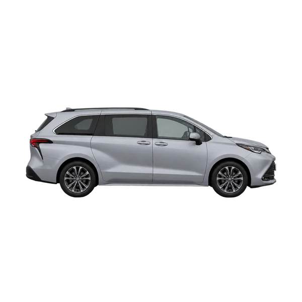 シルバーの2025 Toyota Previa（側面（右向き）ビュー）