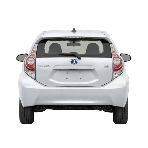 Toyota Prius C 2012 باللون فضي، منظر من الخلف