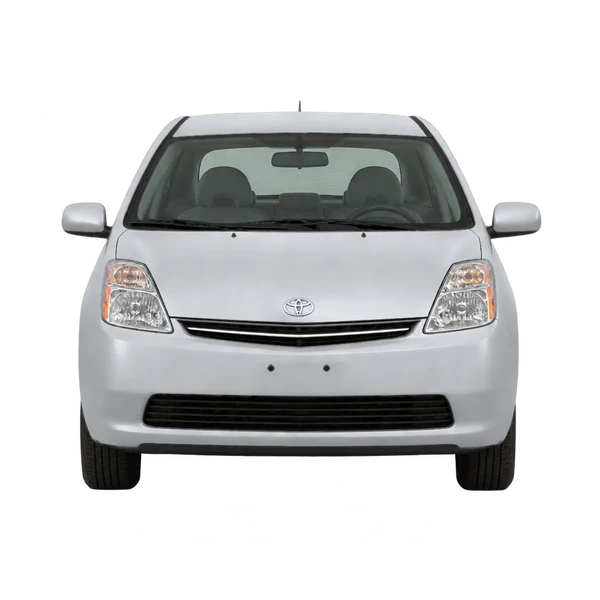 Toyota Prius 2004 باللون فضي، منظر أمامي