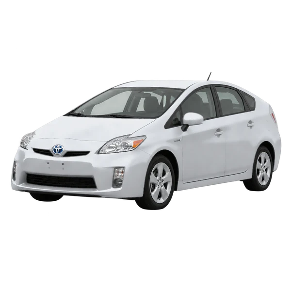 Toyota Prius 2011 en plateado, vista frontal tres cuartos (hacia la izquierda)