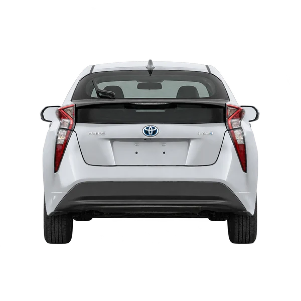 Toyota Prius 2016 باللون فضي، منظر من الخلف