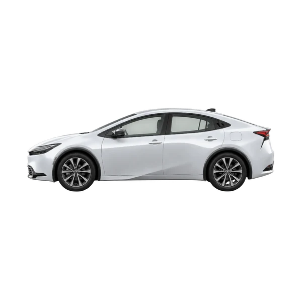 2026 Toyota Prius in Silber, Ansicht: Seite (nach links gerichtet)