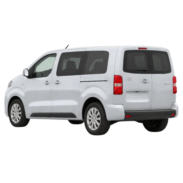 Toyota Proace 2017 argent, vue trois-quarts arrière (orienté vers la gauche)