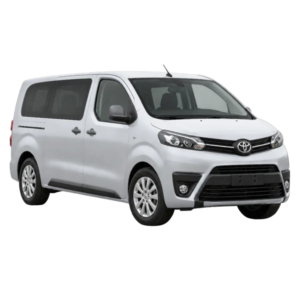 2019 Toyota Proace in Silber, Ansicht: Dreiviertelansicht vorne (nach links gerichtet)