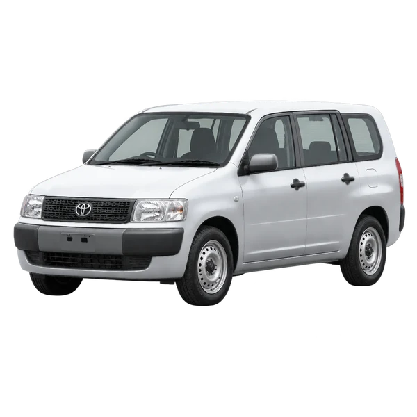 2008 Toyota Probox in Silber, Ansicht: Dreiviertelansicht vorne (nach links gerichtet)