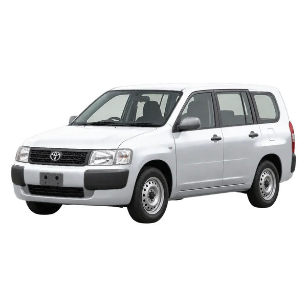 2009 Toyota Probox in Silber, Ansicht: Dreiviertelansicht vorne (nach links gerichtet)