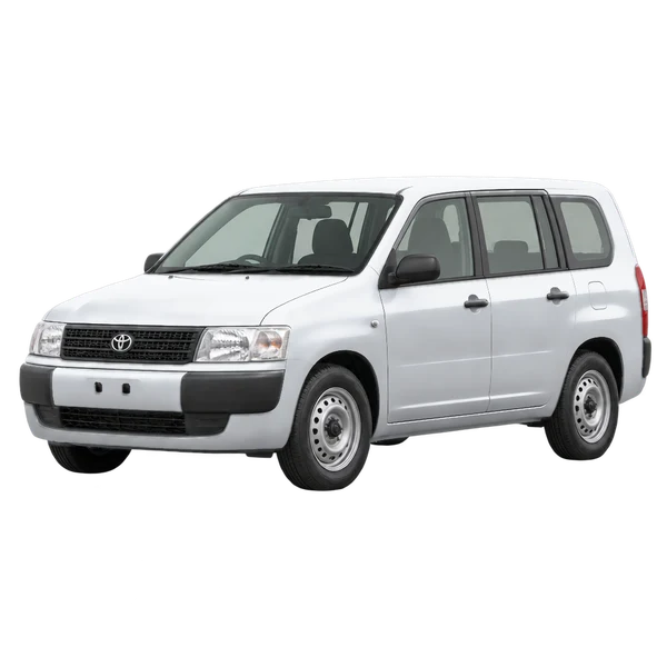 2010 Toyota Probox in Silber, Ansicht: Dreiviertelansicht vorne (nach links gerichtet)