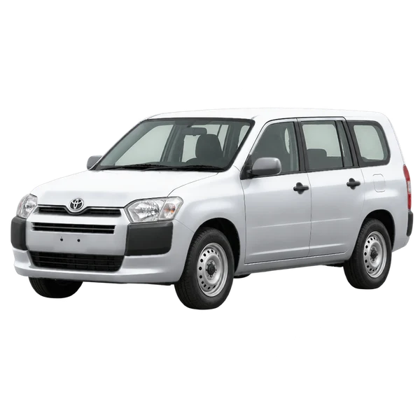 2014 Toyota Probox in Silber, Ansicht: Dreiviertelansicht vorne (nach links gerichtet)