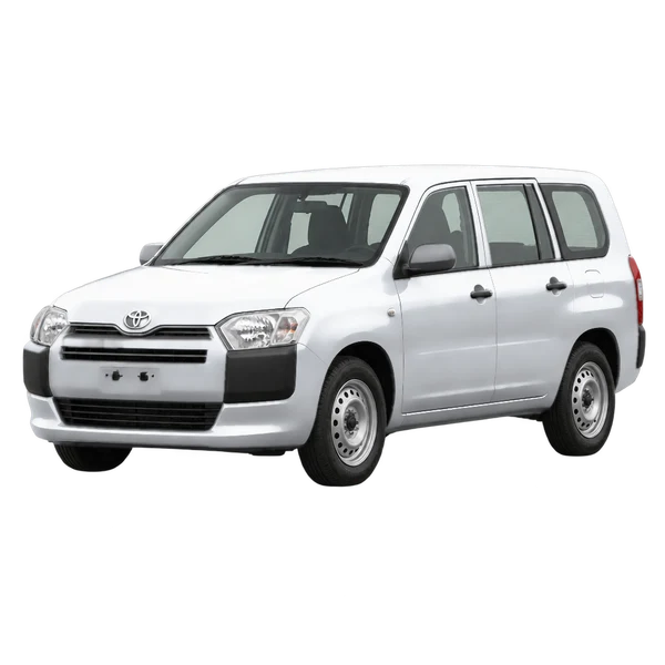 2015 Toyota Probox in Silber, Ansicht: Dreiviertelansicht vorne (nach links gerichtet)