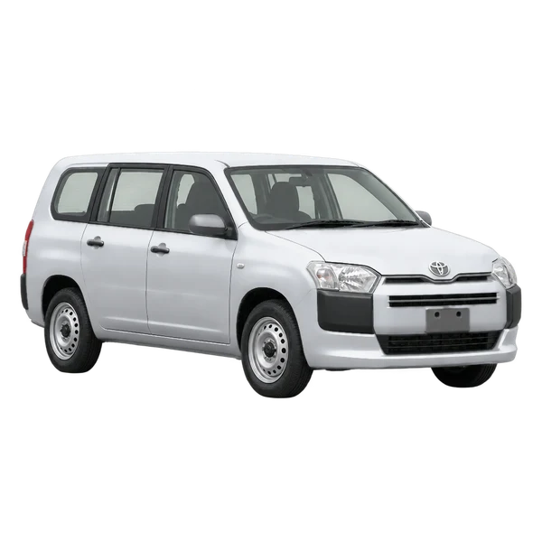 2016 Toyota Probox in Silber, Ansicht: Dreiviertelansicht vorne (nach links gerichtet)
