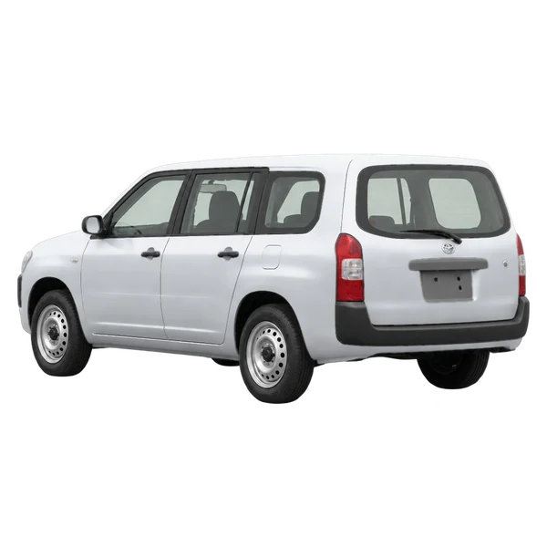 2016 Toyota Probox in Silber, Ansicht: Dreiviertelansicht von hinten (nach links gerichtet)