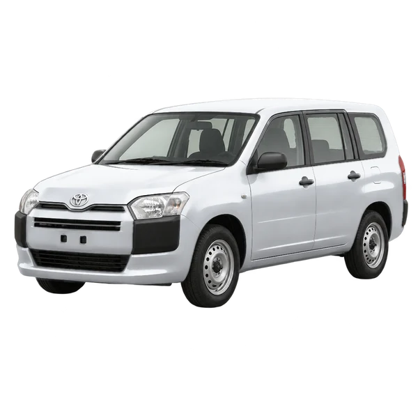 2017 Toyota Probox in Silber, Ansicht: Dreiviertelansicht vorne (nach links gerichtet)