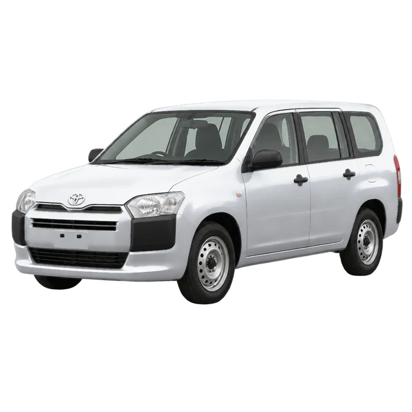 2018 Toyota Probox in Silber, Ansicht: Dreiviertelansicht vorne (nach links gerichtet)