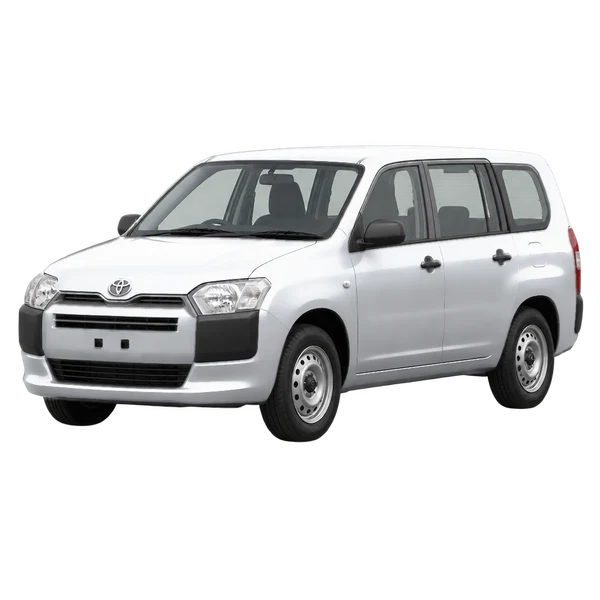 2019 Toyota Probox in Silber, Ansicht: Dreiviertelansicht vorne (nach links gerichtet)