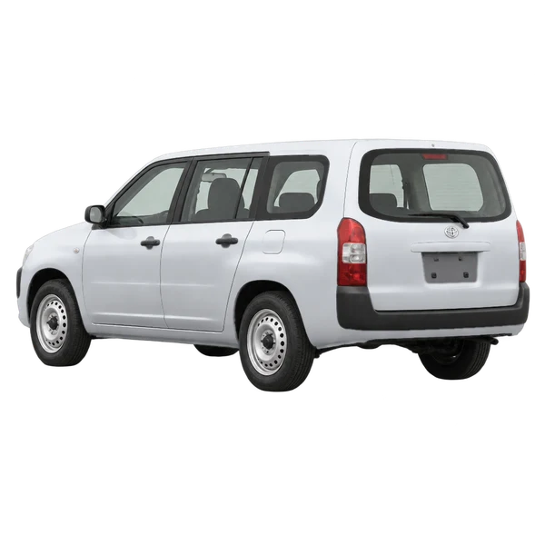 2021 Toyota Probox in Silber, Ansicht: Dreiviertelansicht von hinten (nach links gerichtet)