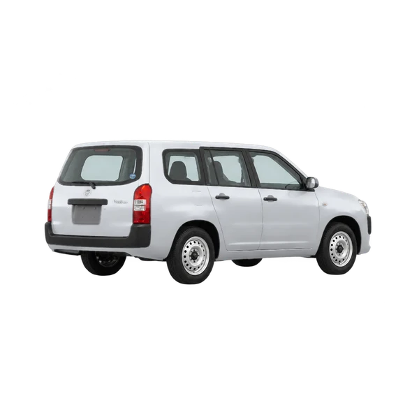 2021 Toyota Probox in Silber, Ansicht: Dreiviertelansicht hinten (nach rechts gewandt)
