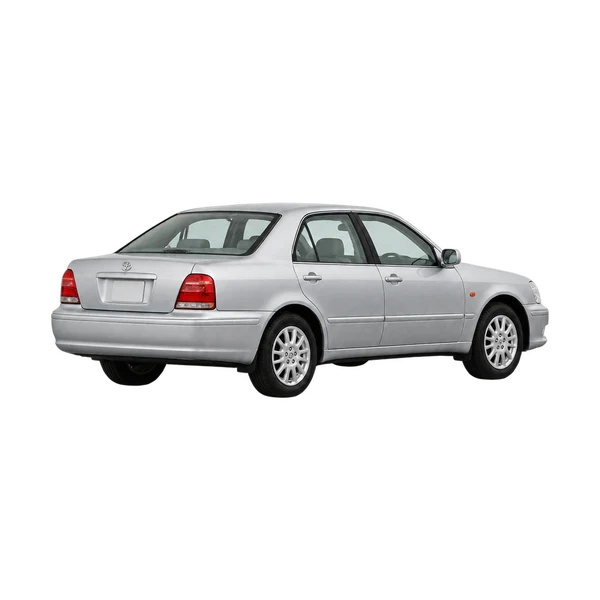 Toyota Progres 2000 prata, vista três quartos traseira (voltada para a esquerda)