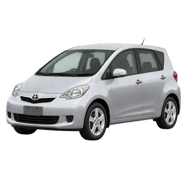 Toyota Ractis 2009 en plateado, vista frontal tres cuartos (hacia la izquierda)