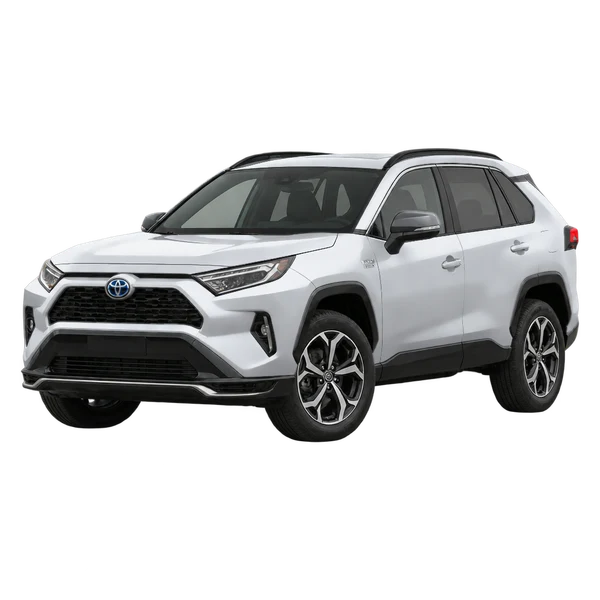 2021 Toyota RAV4 Prime (PHEV) in Silber, Ansicht: Dreiviertelansicht vorne (nach links gerichtet)