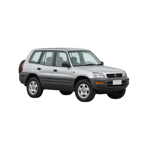silver 1995 Toyota RAV4 front three-quarter (facing left) view