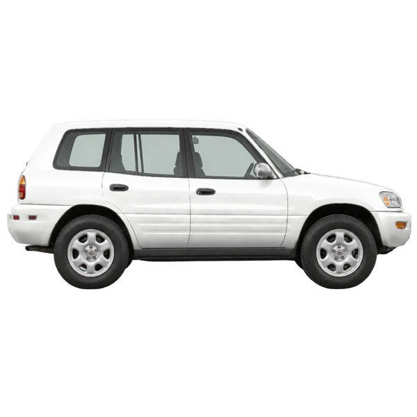 Toyota RAV4 1995 branco, vista lateral (voltada para a direita)