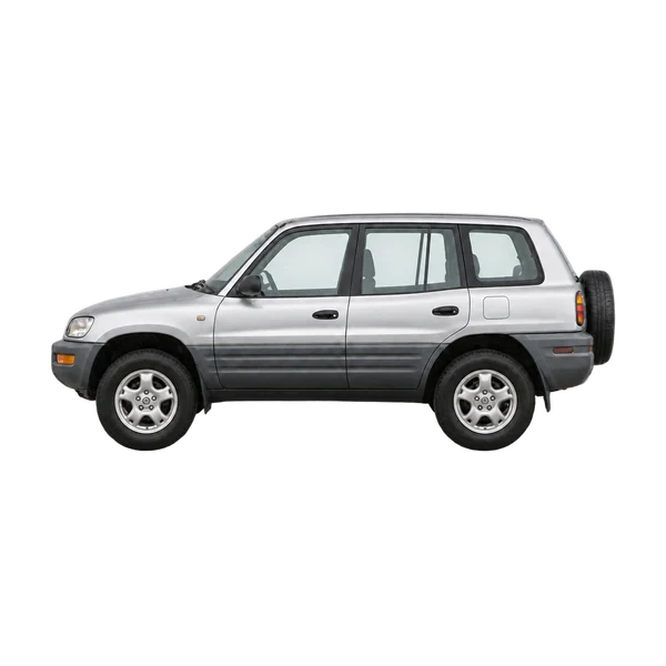 Toyota RAV4 1998 argent, vue côté (vers la gauche)