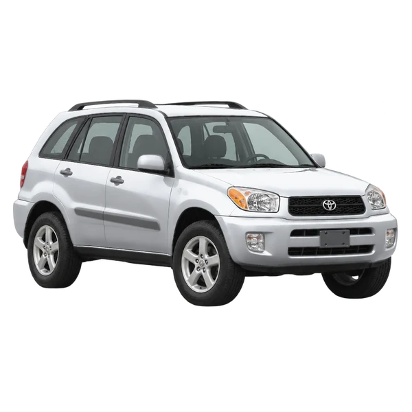 silver 2001 Toyota RAV4 front three-quarter (facing left) view